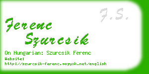 ferenc szurcsik business card